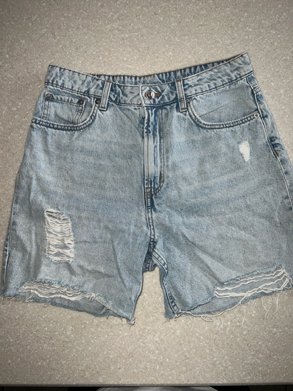 Divided Light Blue Denim High-Rise Shorts
